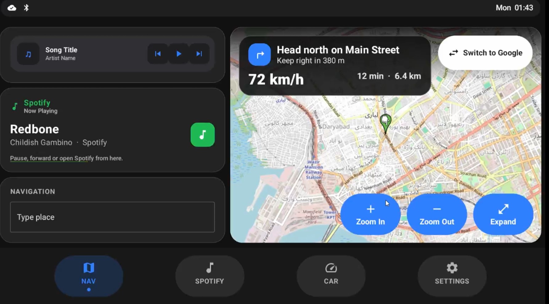 Startup Navigation UI interface preview